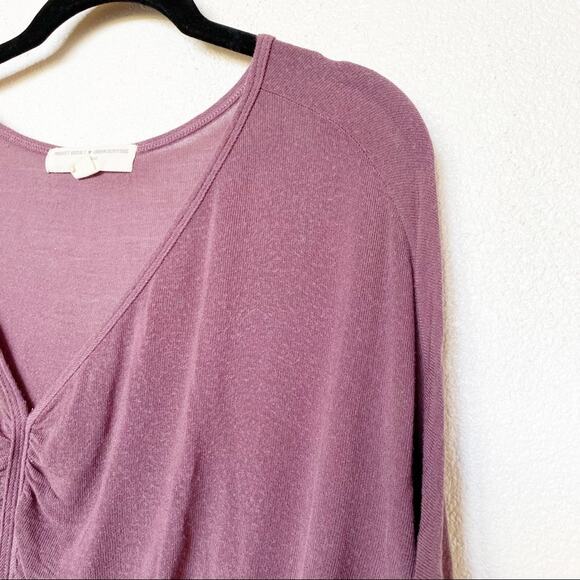 Project Social T X Urban Outfitters Gathered Front Eggplant Top Size Small - Picture 2 of 7